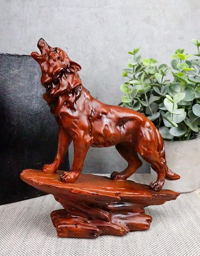 狼雕像 timberwolves 收藏版雕像神秘动物图腾精神舞与狼雕塑家居装饰