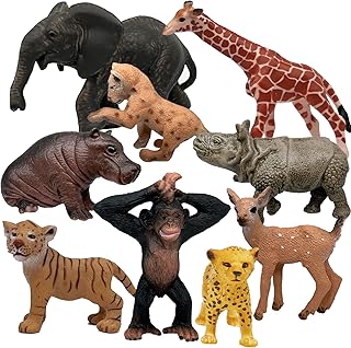 gemini&genius safari 动物玩偶玩具,散装野生动物园动物雕像塑料