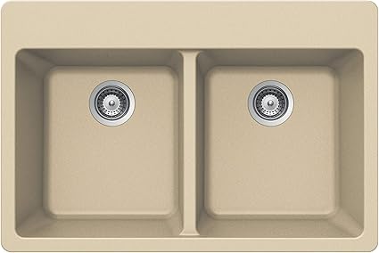 Houzer Cristalite Drop In Granite 厨房水槽饼干色m 0 Sand Houzer 价格报价图片 亚马逊中国