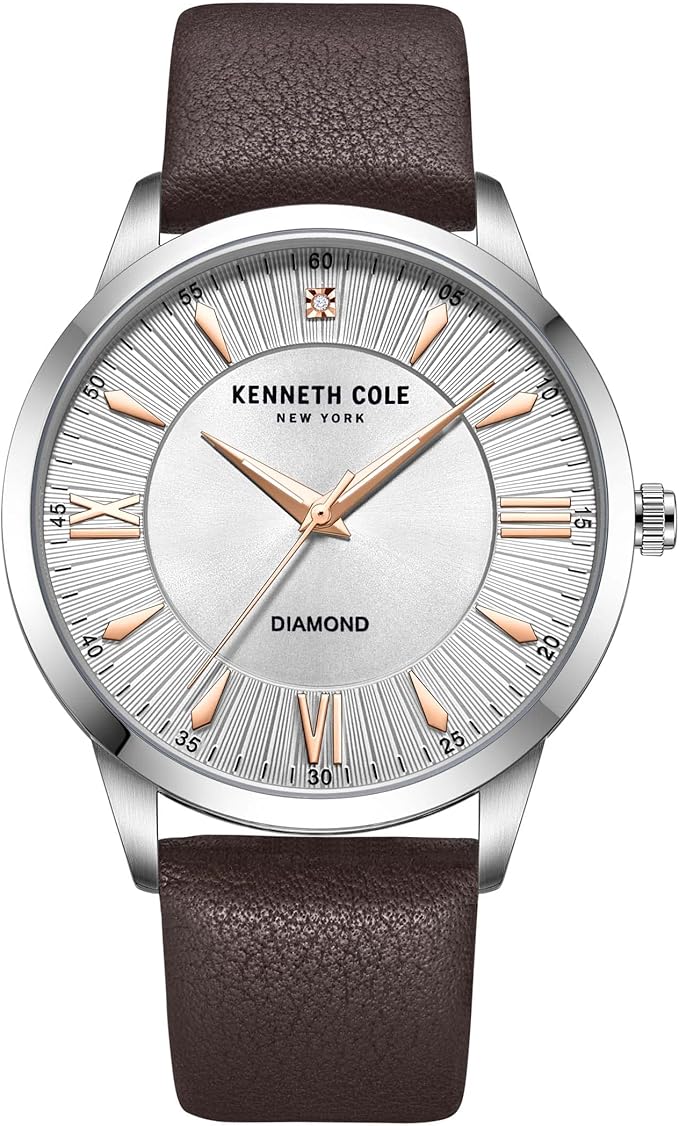 kenneth cole new york 男式 43 毫米真钻表盘手表