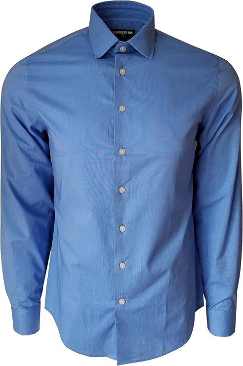 express 男式经典修身纽扣衬衫