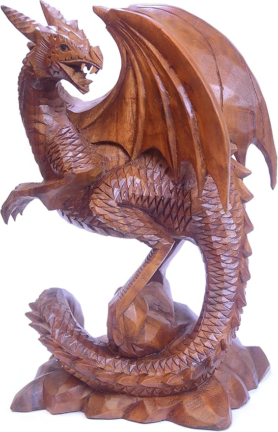 brave wings 手工雕刻木龙 ~ 火山龙 ~ ooak 装饰