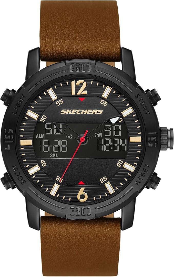 skechers 斯凯奇 男式石英轻质模拟数字手表