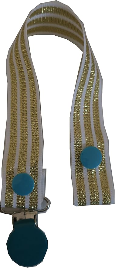 pretty paci 三条纹奶嘴夹,白金