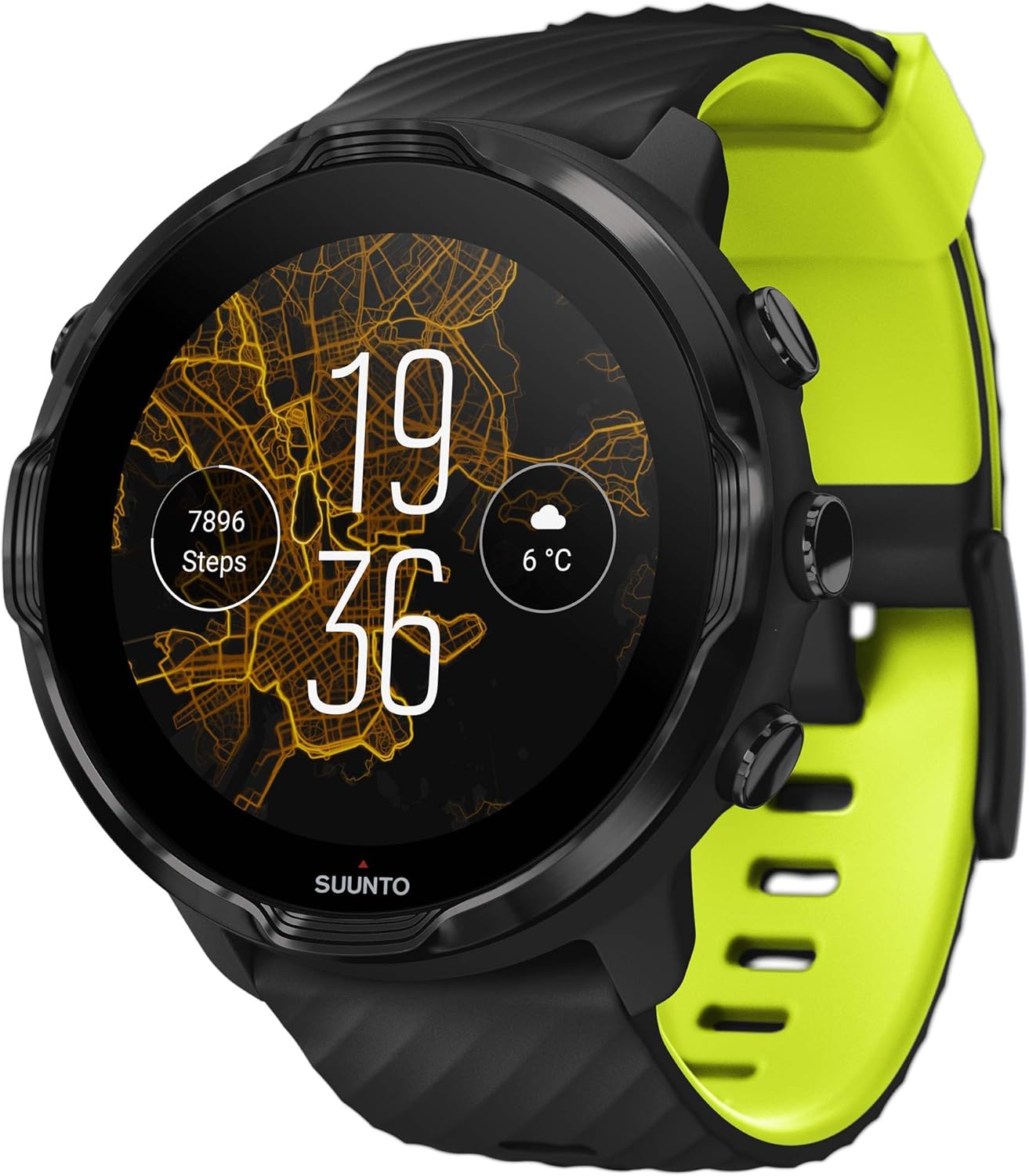 suunto 7 gps 运动智能手表,black/lime