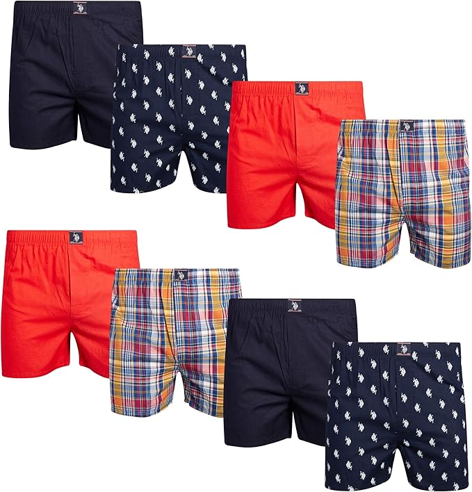 s. polo assn. 男士针织平角内裤带功能门襟(8 条装)