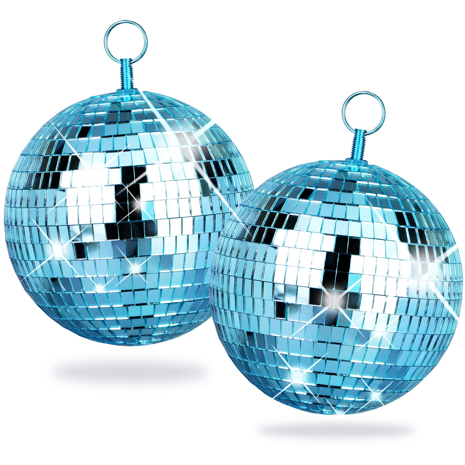 Piece 6 inches (about 5 cm) Mirror disco ball Silver hanging disco light mirror ball DJ dance decoration stage Lightning ball with hanging ring, suitable for retro parties, fun parties, home decoratio