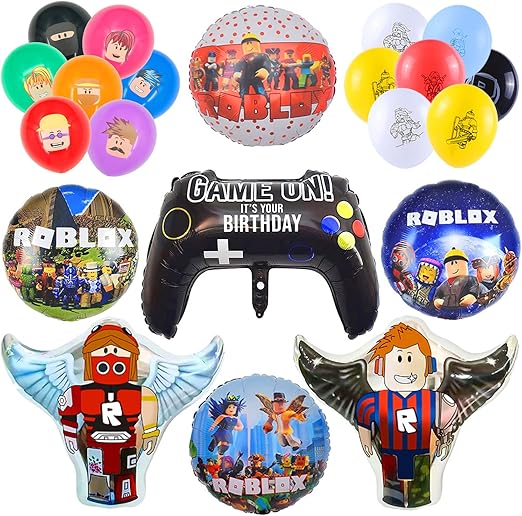24 件 roblox 派对装饰机器人生日气球 roblox 气球装饰男孩女孩儿童