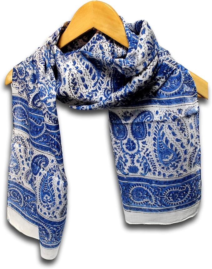 homestead 女式时尚轻质花纹佩斯利印花围巾透明柔软棉质围巾披肩