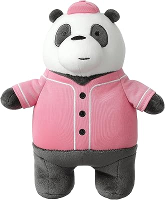 miniso we bare bears 可爱填充动物玩具 - 超软熊猫毛绒玩具,带粉色