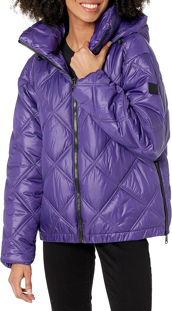 kenneth cole new york 女式短款连帽拉链羽绒服