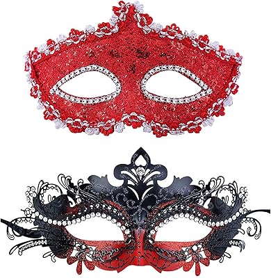 情侣化妆舞会面具女士男士狂欢节面具服装面具,适用于圣诞节节节新年