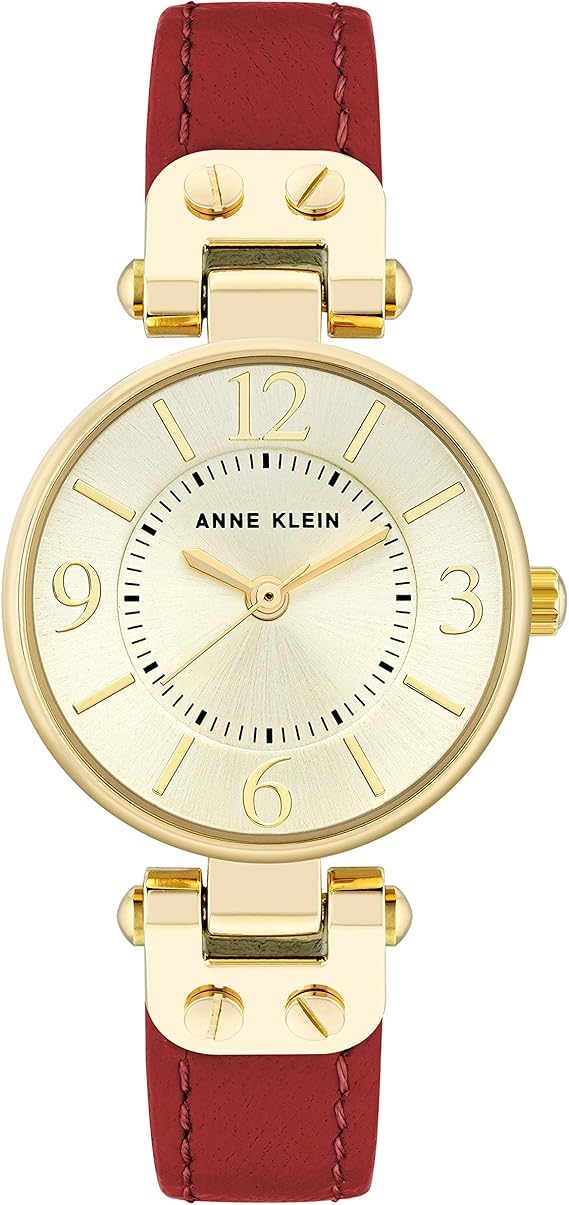 anne klein 安妮克莱恩女式皮革表带手表