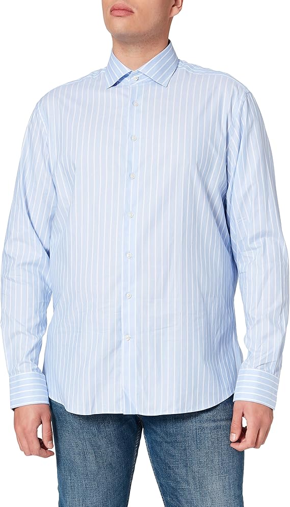 hackett london 男士纹理天空/白色 str 衬衫