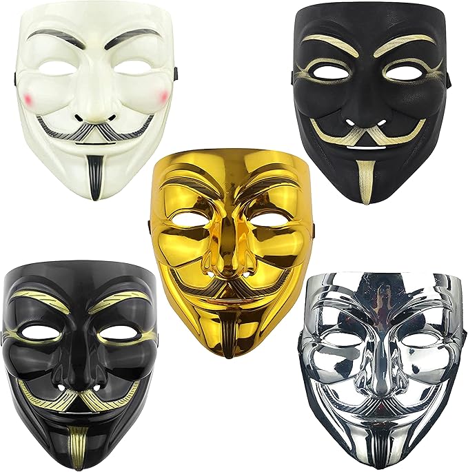 dehasion 5 包 v 面具复仇者万圣节面具服装角色扮演匿名面具黑客面具