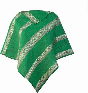 墨西哥斗篷女式毛衣 - 优雅,手工编织,公平贸易纯棉围巾披肩