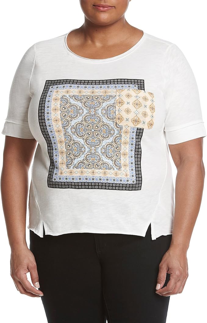 democracy 加大码后系结图案 t 恤