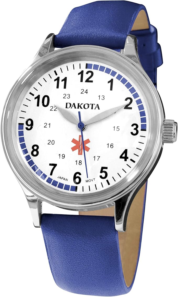 dakota nurse 女式手表 36 毫米*表盘 防水 *蓝皮革表带 哺乳 *手表