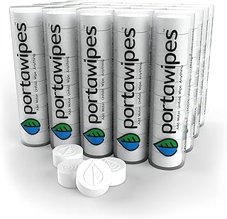 portawipes 压缩卫生纸平板电脑硬币纸巾 - 200 包,带 20 个便携箱.