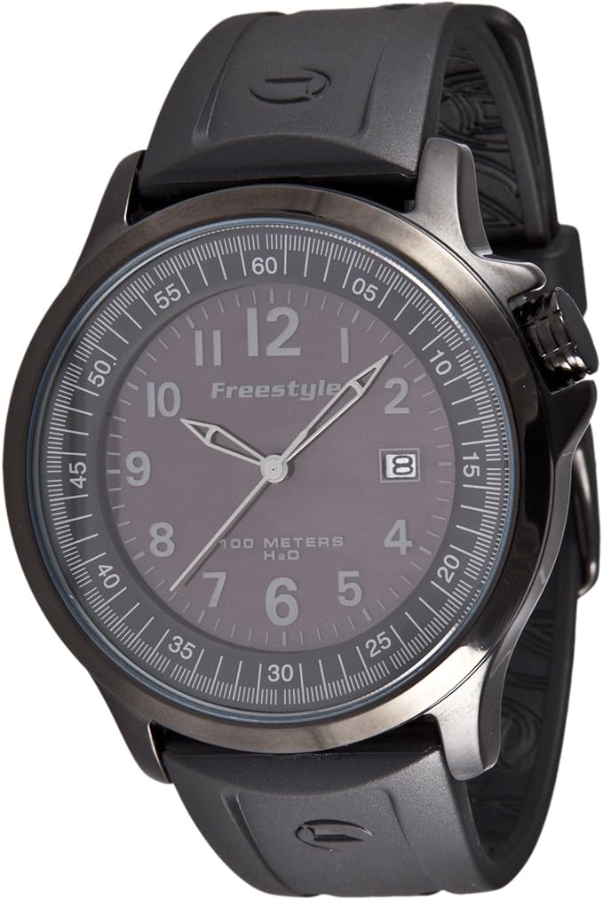 freestyle 男式石英塑料和聚氨酯运动手表,颜色:黑色(型号:fs84872)