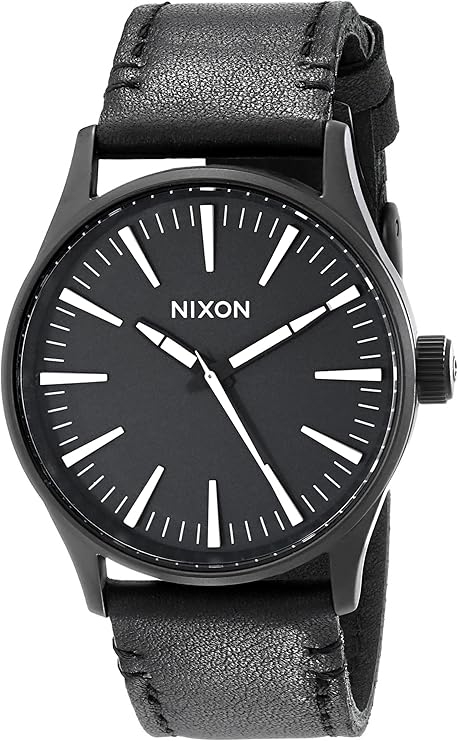nixon 男士 a377 sentry 38 毫米不锈钢手表带皮革表带