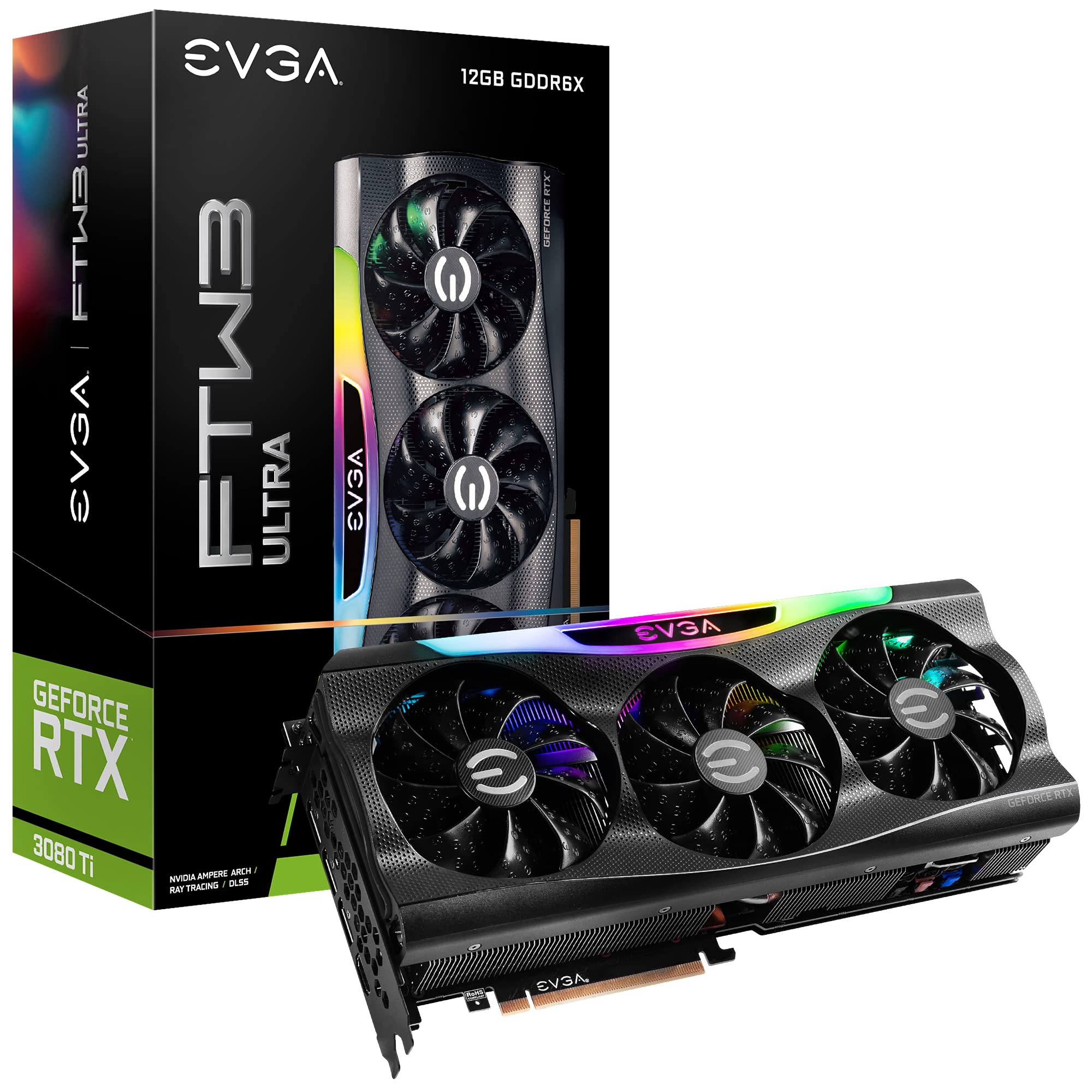 EVGA Geforce Rtx 3080 Ti Ftw3 Ultra Gaming, 12G-P5-3967-Kr, 12Gb Gddr6X, Icx3 technology, Argb Led, Metal backplane