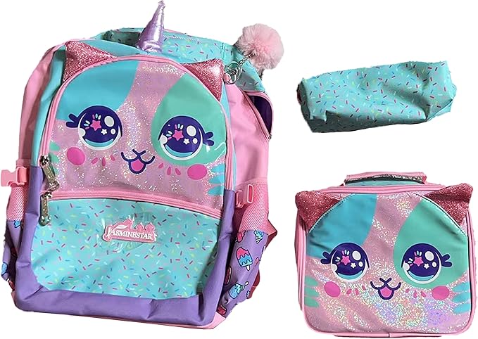 egchescebo 儿童熊猫书包青少年旅行闪亮小背包17英寸(约43.