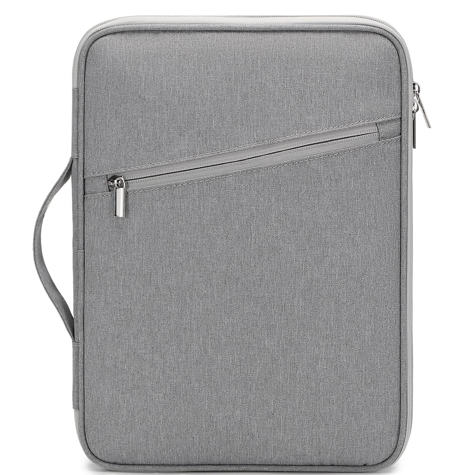 El-fmly A4 Portable Document Storage Bag Waterproof briefcase Office zipper case for travel Office Business Holidays Conference interviews (gray)