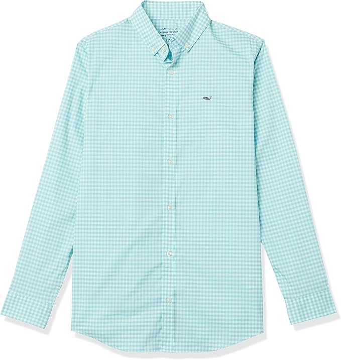 vineyard vines 男孩 arawak gingham 高性能棉质鲸鱼衬衫