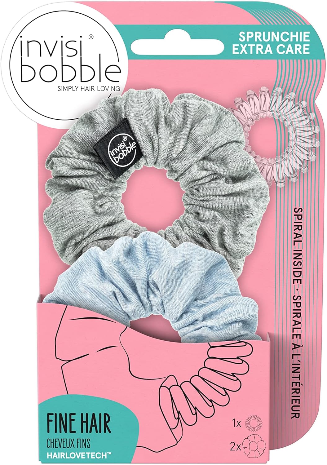 Invisibobble Sprunchie 螺旋发圈 2 件装 Scrunchie 时尚手镯,强力弹性抓握线圈配件 适合少女和