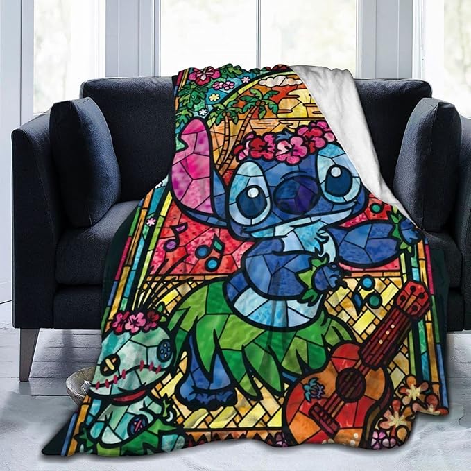 动漫毛毯儿童成人盖毯柔软温暖适合客厅卧室沙发床 60 x 50 英寸