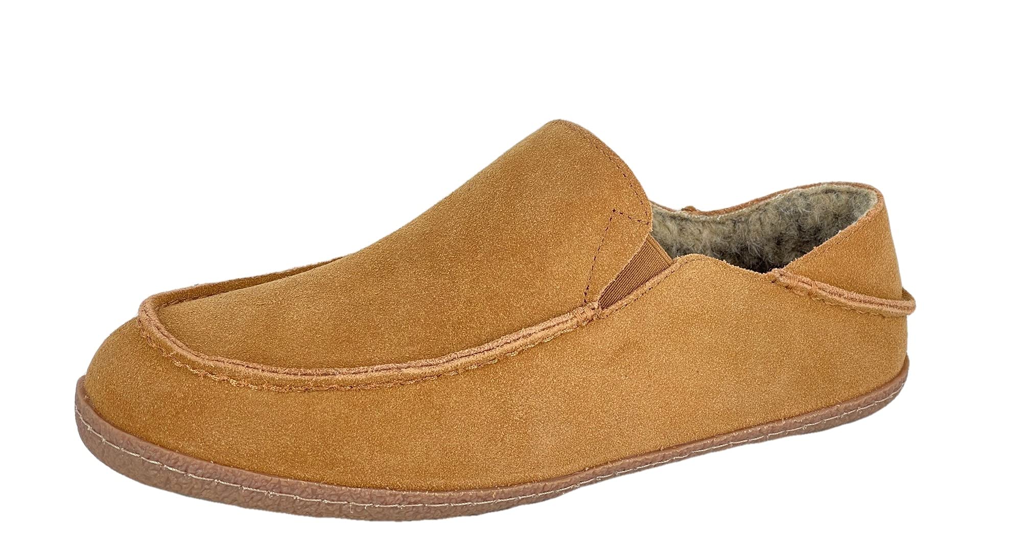 Clarks Men's suede slippers with folding heels and Twin Gore JMH2043 - warm plush faux lamb lining - indoor and outdoor home slippers