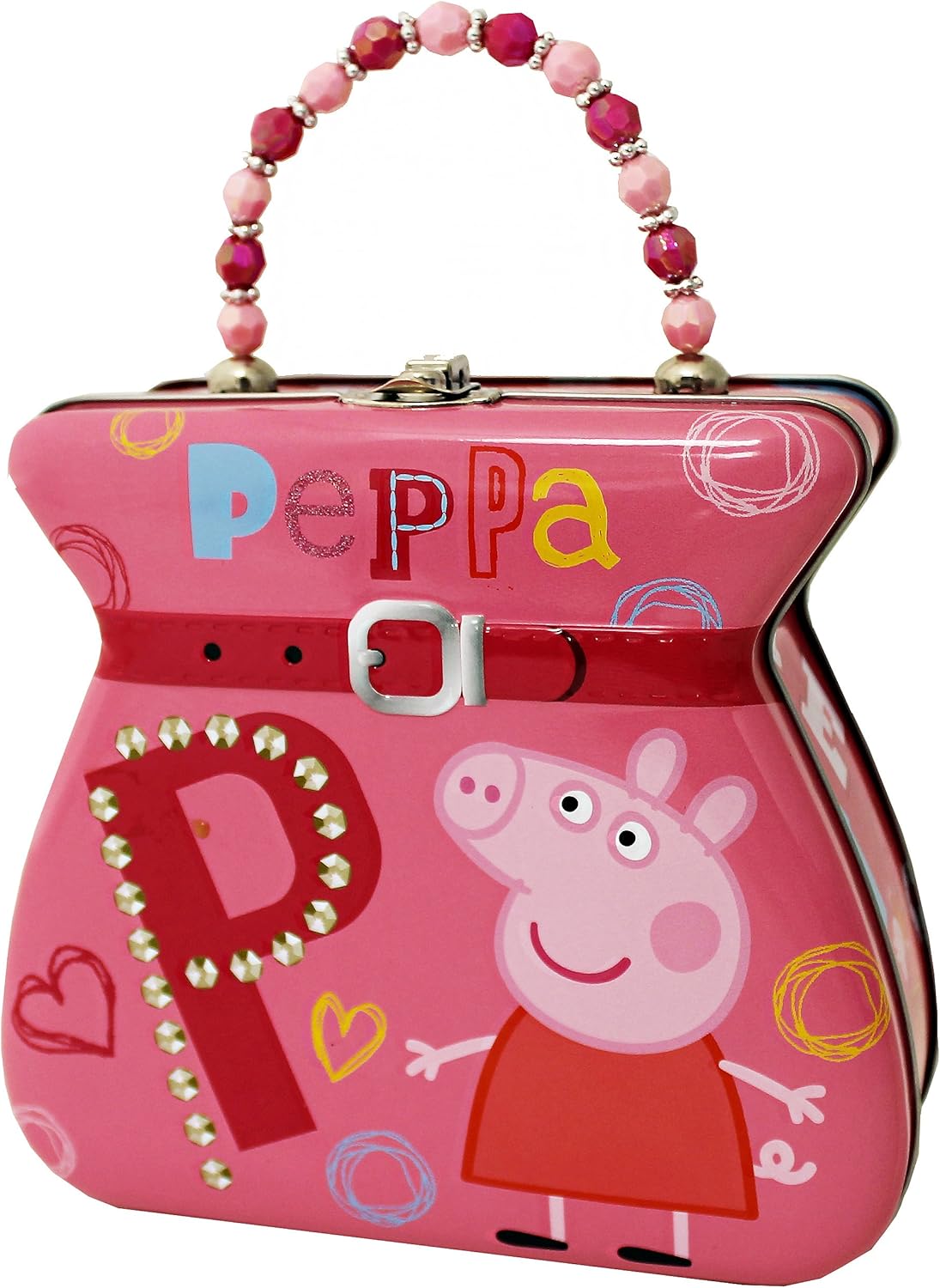 the tin box company peppa pig 钱包 tin carry all 系列,粉色 小号