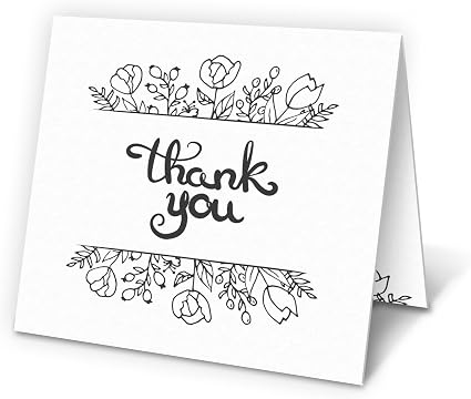 Cute Thank You 卡片 涂鸦感谢 盒装12 张5x5 折叠卡 含信封 办公用品 亚马逊中国