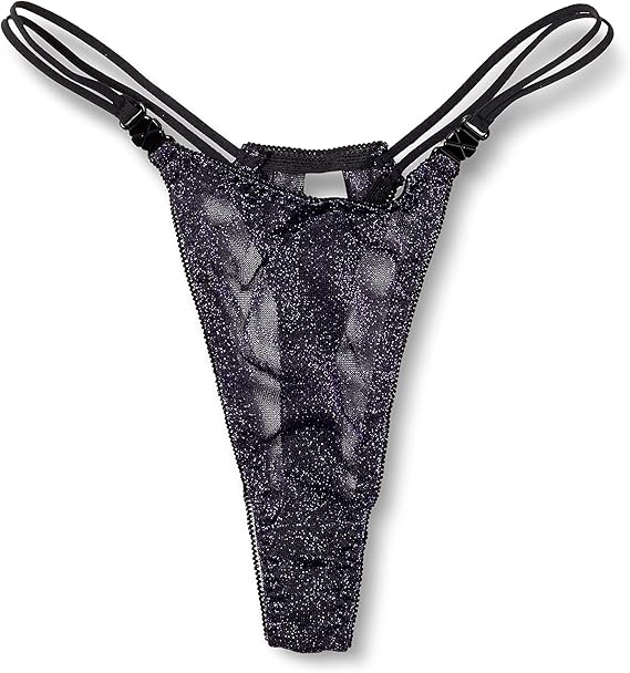 la pomme 丁字裤 透视感 闪亮 亮片 钩扣 一键式 2根环橡胶 性感 内衣
