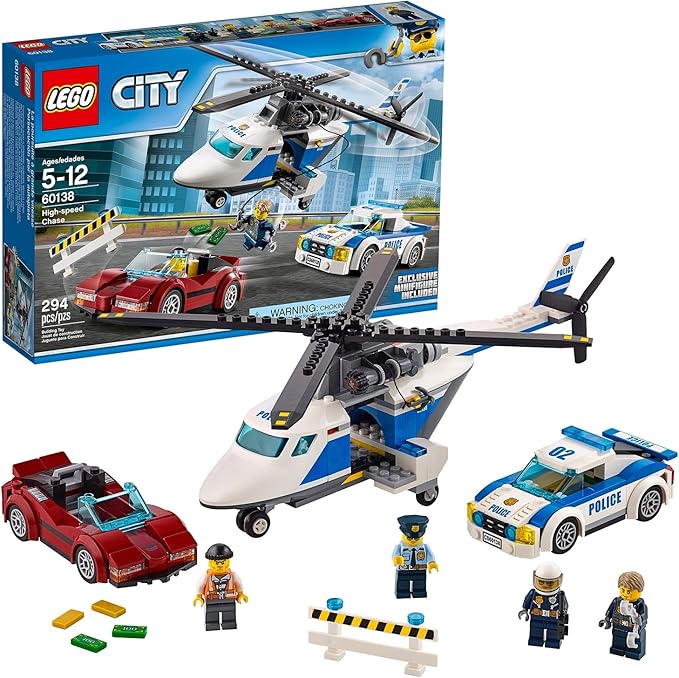 乐高(lego) 城市 警用直升机与警车 60138