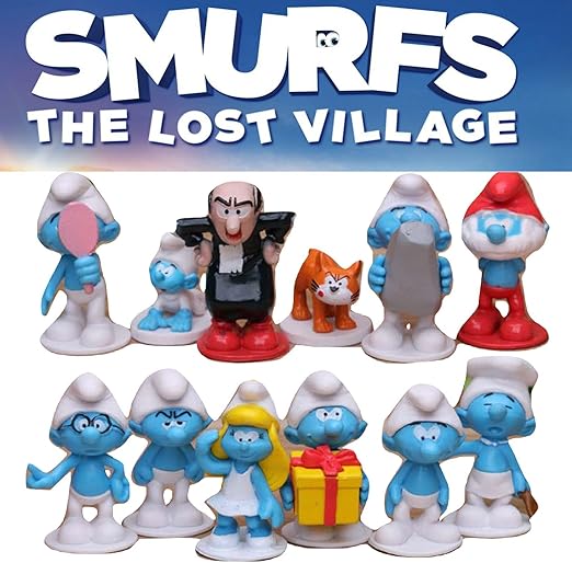 Smurfs The Lost Village 蛋糕装饰12 人形玩具套装 由toysoutletusa 制造 亚马逊中国 厨具