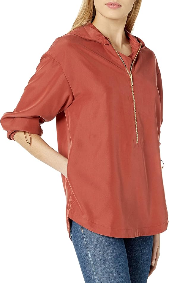 kennethcole女士可拆卸半拉链连帽