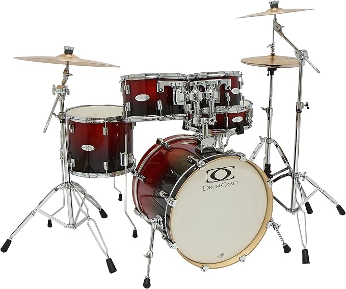 drum craft dc805043 系列 5 爵士鼓套装 - 深红色渐变色