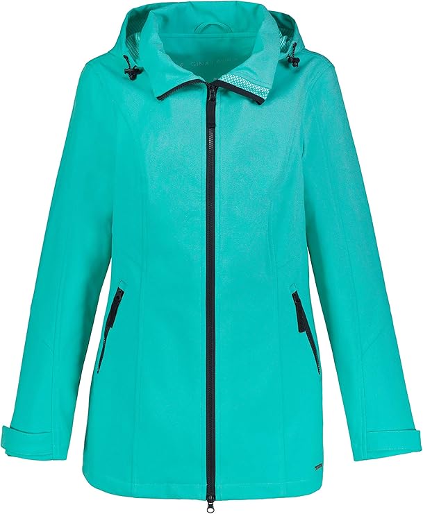 gina laura 软壳夹克,可拆卸兜帽,双向拉链728038, 绿松石(翡翠绿