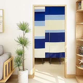 ligicky noren 日式门口窗帘现代横条纹几何印花门挂毯房间分隔窗帘