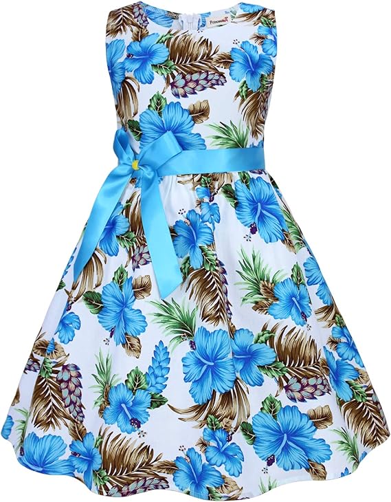 儿童花卉棉质女孩连衣裙夏季女孩服装, e15, 8-9 years