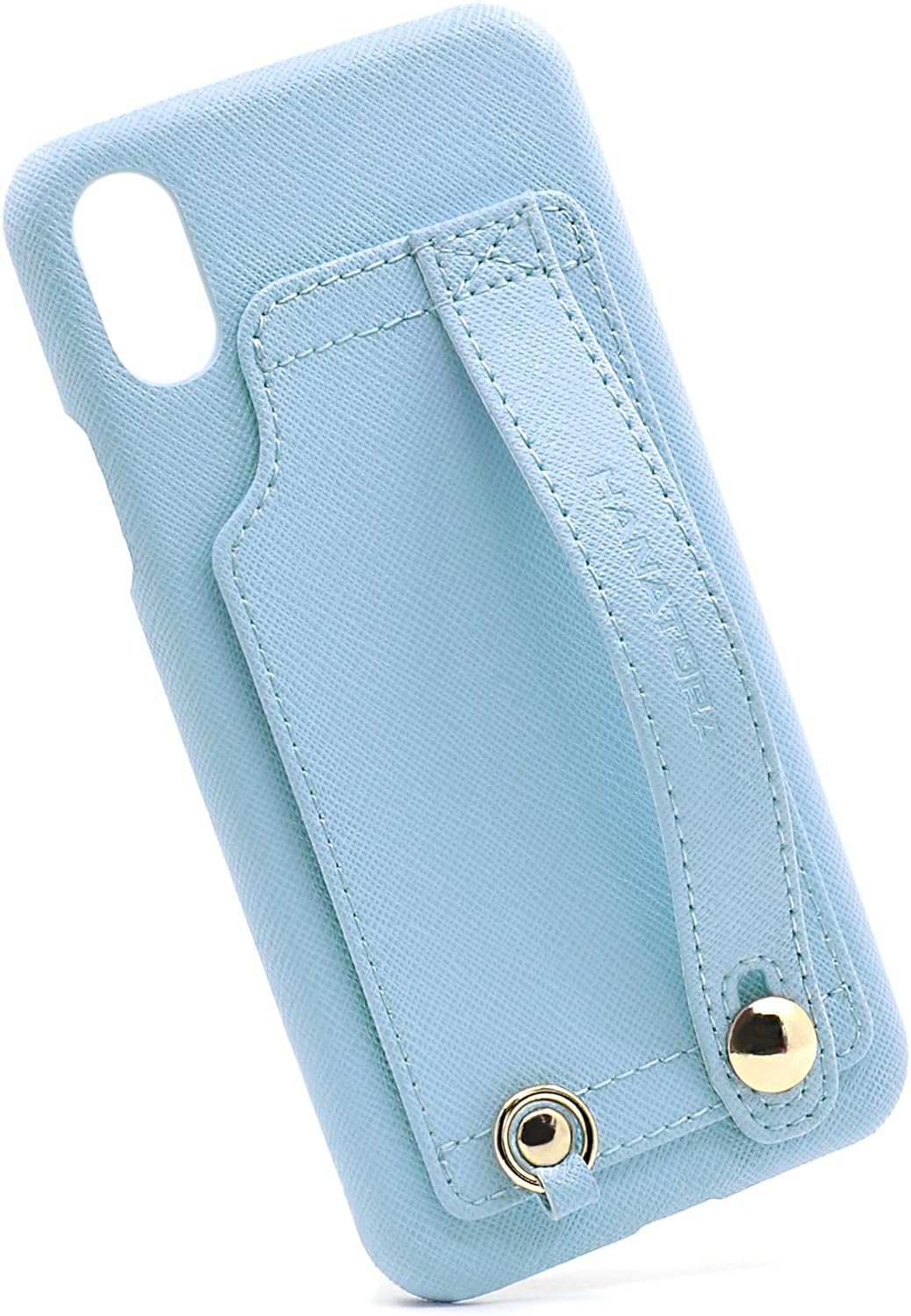 hanatora iphone x *壳 handy 硬壳 手持皮带 pu皮革 附带高品质玻璃