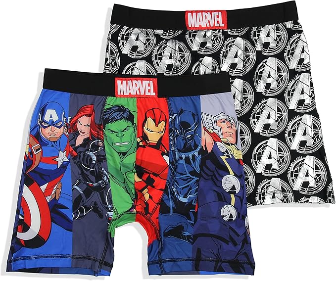 marvel 男士 2 条装复仇者漫画内裤平角短裤