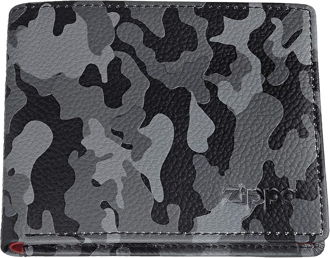 zippo 皮革双折钱包零钱袋,11 厘米,灰色迷彩