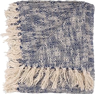 lr home 波西米亚条纹抱毯,127 x 152.4 cm,蓝色