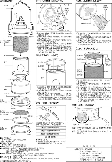 Captain Stag鹿牌灯照明双灯led 灯灯 亮度15 110流明 亮灯时间8 300小时 带彩色玻璃风格复古uk 4057 运动户外休闲 亚马逊中国