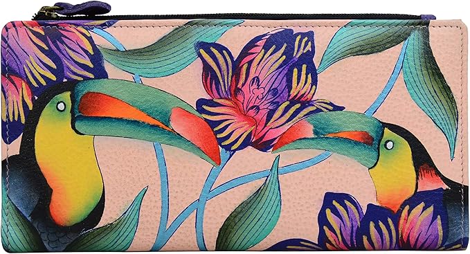 anna by anuschka 手绘皮革双折手包(热带巨嘴鸟)