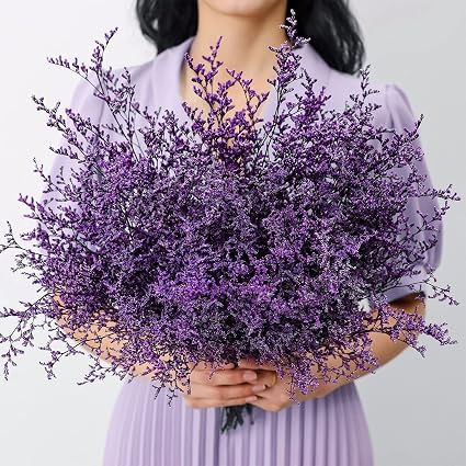 永生紫色caspia 花束 15 茎真正新鲜柠檬黄 海薰衣草 婴儿 花 婚礼生日 家居装饰 情人节礼物 乡村节日装饰 亚马逊中国 家居装修
