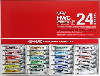 Holbein 荷尔拜因透明水彩绘画颜料24色套装 亚马逊中国 家居 Holbein 荷尔拜因透明水彩绘画颜料24色套装 亚马逊中国 家居